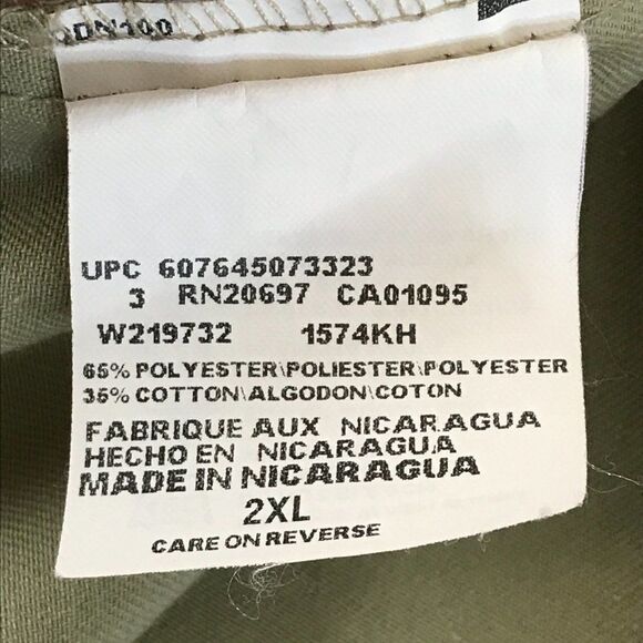 Dickies Work Shirt Men's 2XL Tan Short Sleeve Button Up Mechanic Casual Twill - Picture 9 of 9